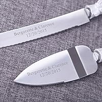 Vista 4 de Accesorios de boda - Juego de cuchillos y servidores personalizados, rosa en flor