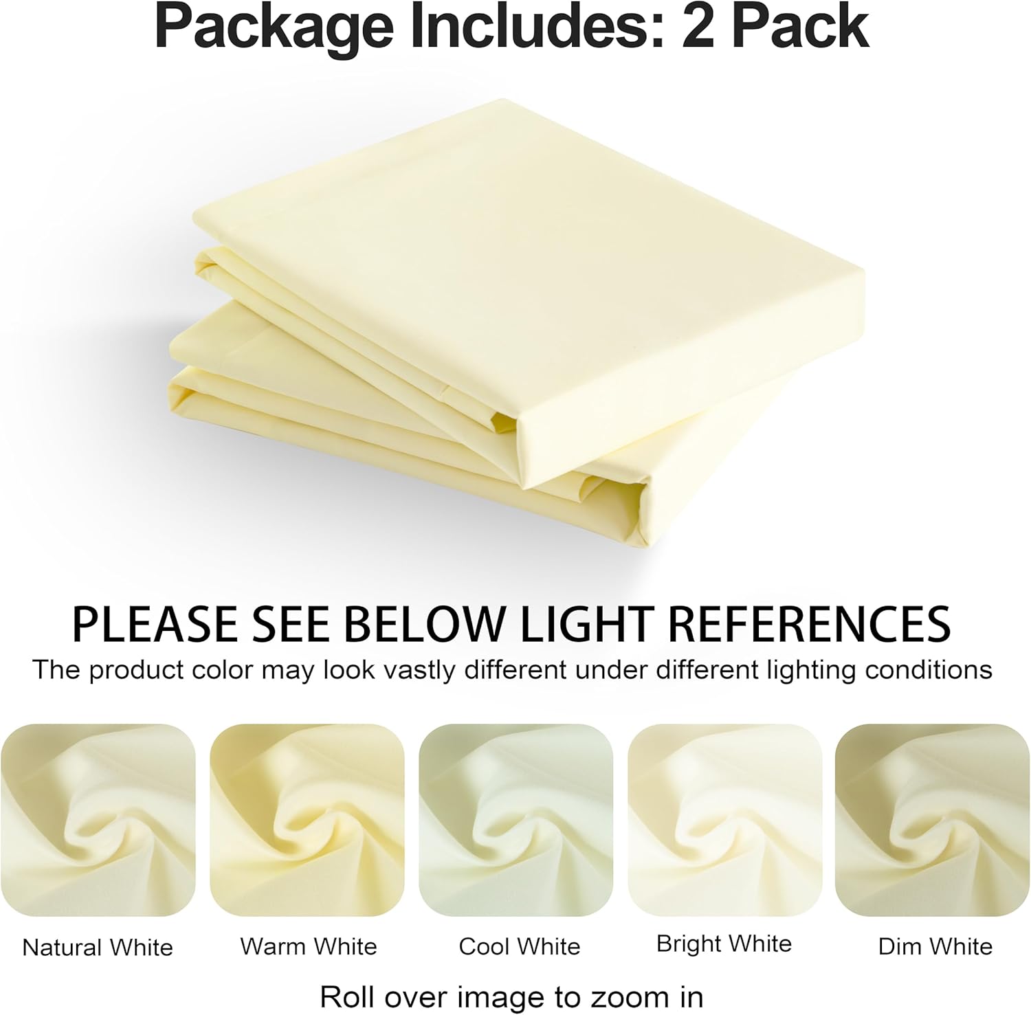 NTBAY King Pillow Shams - 2 Pack Brushed Microfiber 20x36 Sham Covers - Super Soft and Cozy, Wrinkle, Fade, Stain Resistant 20x36 Inches Oxford Pillowcases, Ivory - Image 6