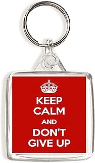 Keep Calm and Don't Give Up - Square Keyring