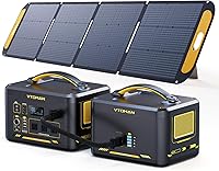 Vista 1 de VTOMAN Generador solar de 3096Wh con panel solar de 200 W y batería adicional, batería LiFePO4 de 1800 W (pico de 3600 W) estación de energía