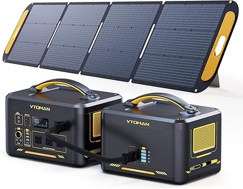 VTOMAN Generador solar de 3096Wh con panel solar de 200 W y batería adicional, batería LiFePO4 de 1800 W (pico de 3600 W) estación de energía