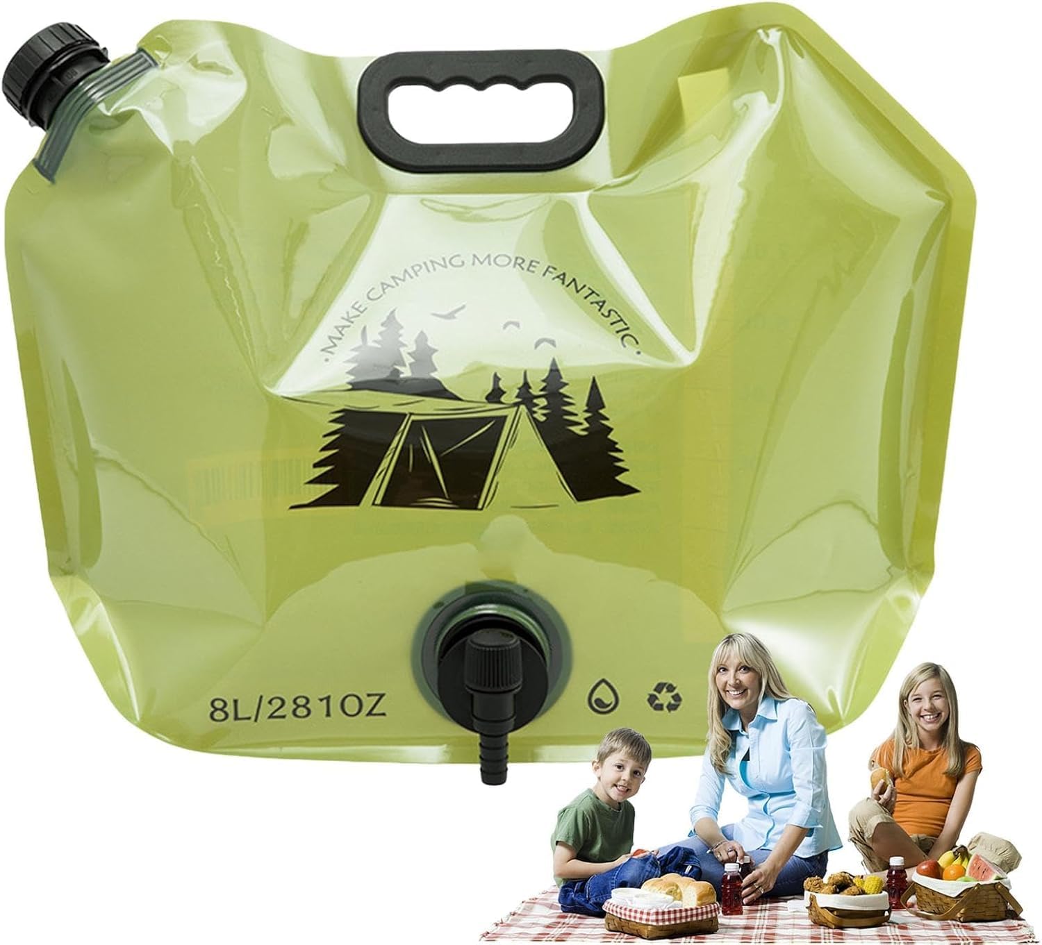 SPITEN Portable Folding Water Carrier – 8L Water Storage Bag for Camping, Cycling and Travel | Collapsible Water Container Camping Bag - Multicolour (31x41x1 CM) (B0DF7N6SZY) Amazon Price History, Amazon Price Tracker