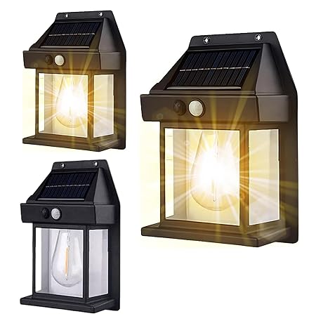 KAVANA Solar Wall lamp Lights for Outdoor,Motion Sensor lamp, Solar Lights for Outdoor, Home, Garden with Solar Panel Waterproof Outdoor lamp for Garden, Patio, Yard- Multi Color (3)