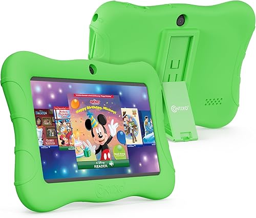 Contixo Tableta para niños de 7 pulgadas, tableta Android V9A de 32 GB para edades de 3 a 7 años, controles parentales, 50 libros de cuentos de