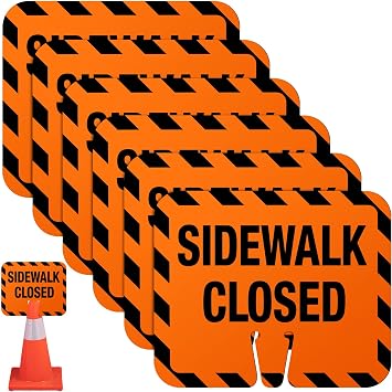 Copkim 6 Pcs Plastic Sidewalk Closed Signs Bulk,10.4" x 12.6"