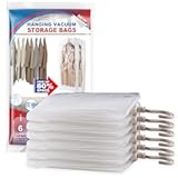 Hanging Vacuum Storage Bags&comma; 6 Pack Large Hanging Vacuum Seal Bags for Clothing&comma; Space Saver for Clothes&comma; Suits&comma; Dress&comma; Jackets&comma; Closet Organizer for Moving Supplies&lpar;53&period;1x27&period;6 in&rpar;