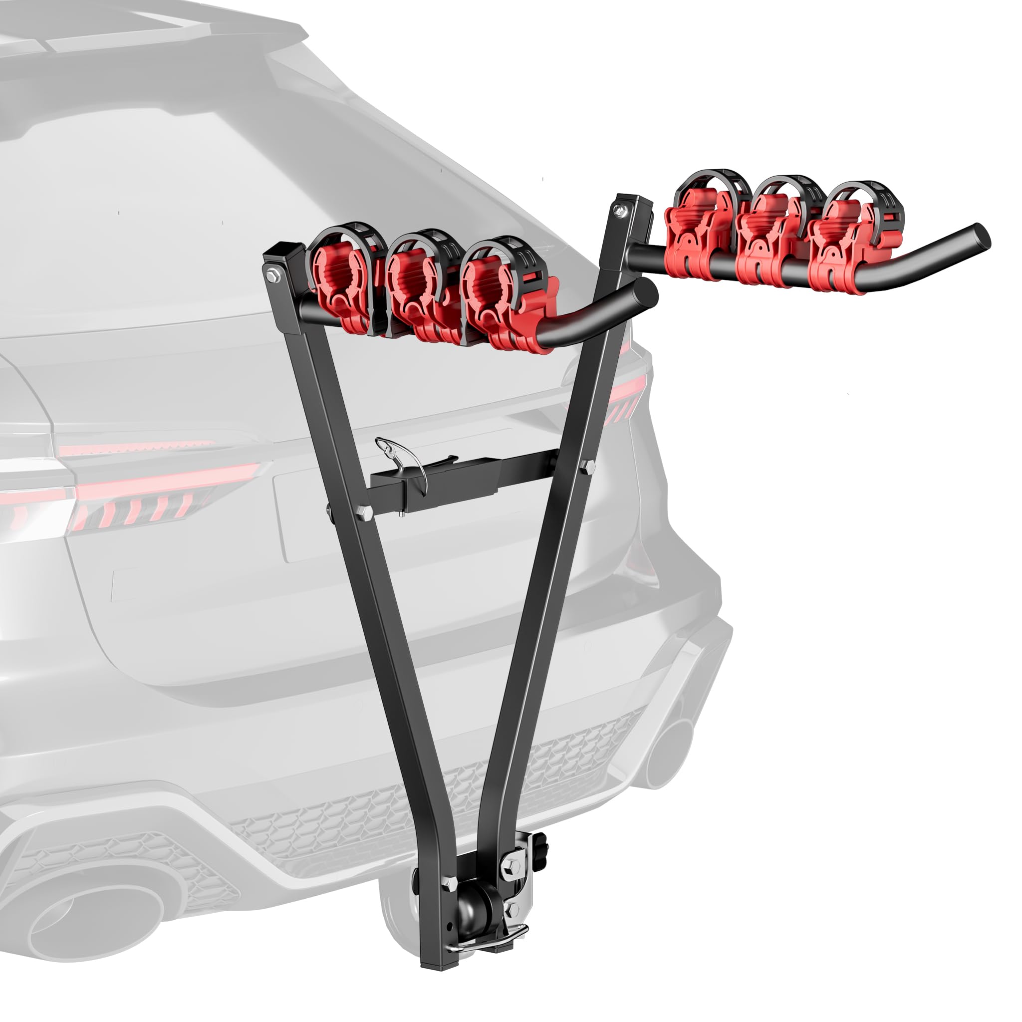 Wiltec Portabicicletas de Bola para 3 plazas – Soporte Resistente hasta 45 kg, Estructura de Acero Q235, instalación fácil, Transporte Seguro y Estable, Ideal para Coches y autocaravanas.