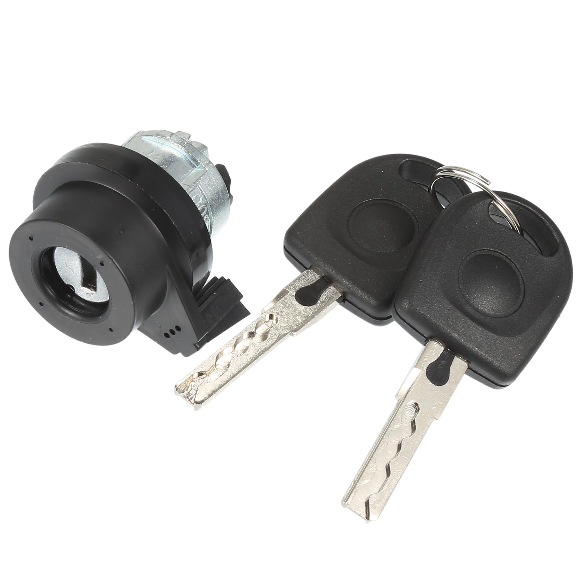 Ignition Lock Cylinder Kit Compatible for Audi A1 A2 Q3 TT for VW Golf Jetta Polo Beetle EOS, Durable Metal Silver Tone Ignition Switch Cylinder Steering Lock Cylinder with Key-image-24