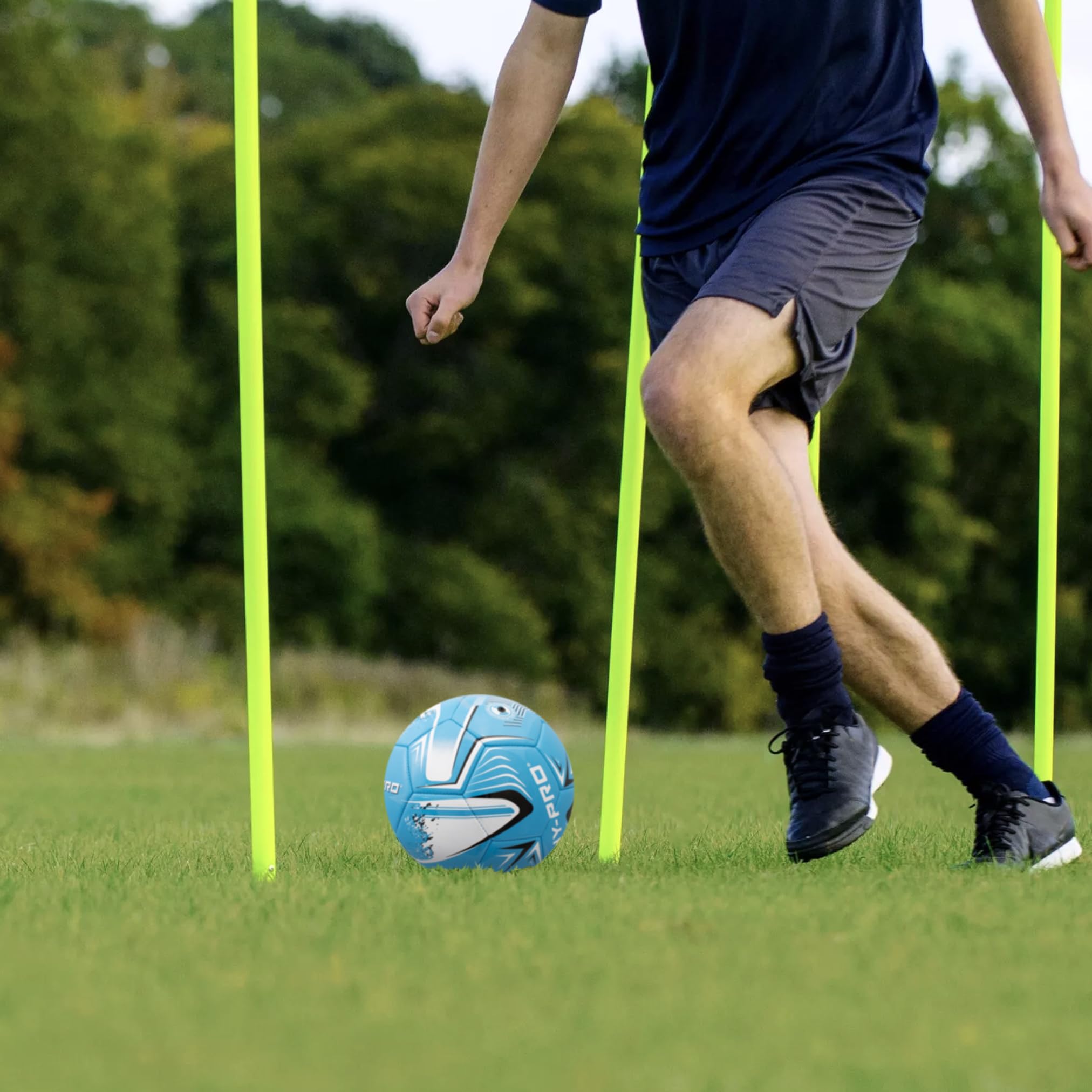 Hy-Pro Bâton d'agilité – Pliable, avec piquet, lot de 8, bâtons de slalom, bâton d'entraînement, sac de transport, perceuses, équipement d'entraînement, entraînement de vitesse, entraînement de