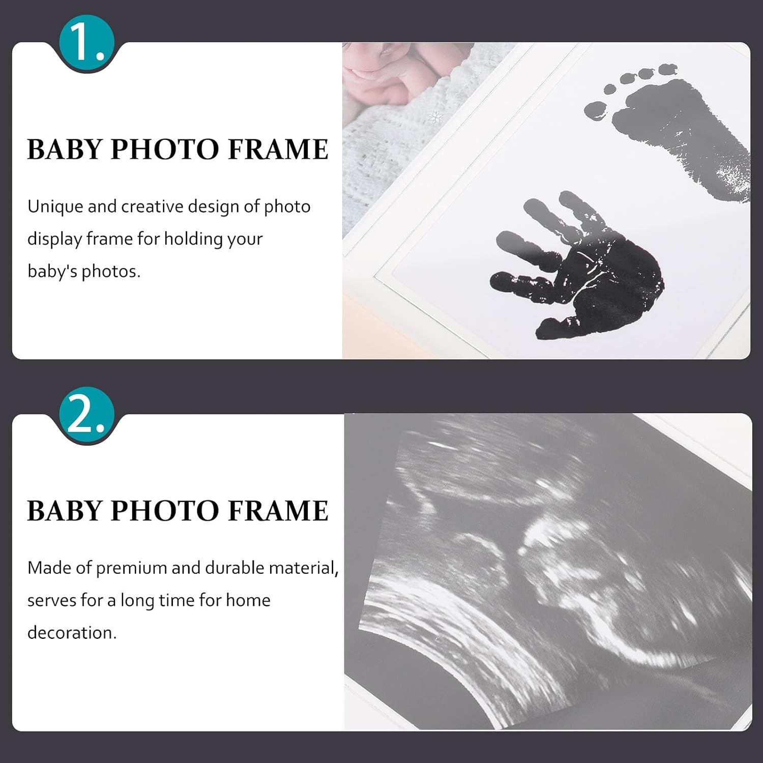 Photo Frame for Newborns Multifunctional Keepsake Display with Birth Photo and Bracelet Holder PVC Material Pink Gift for Parents and Nursery Decoration