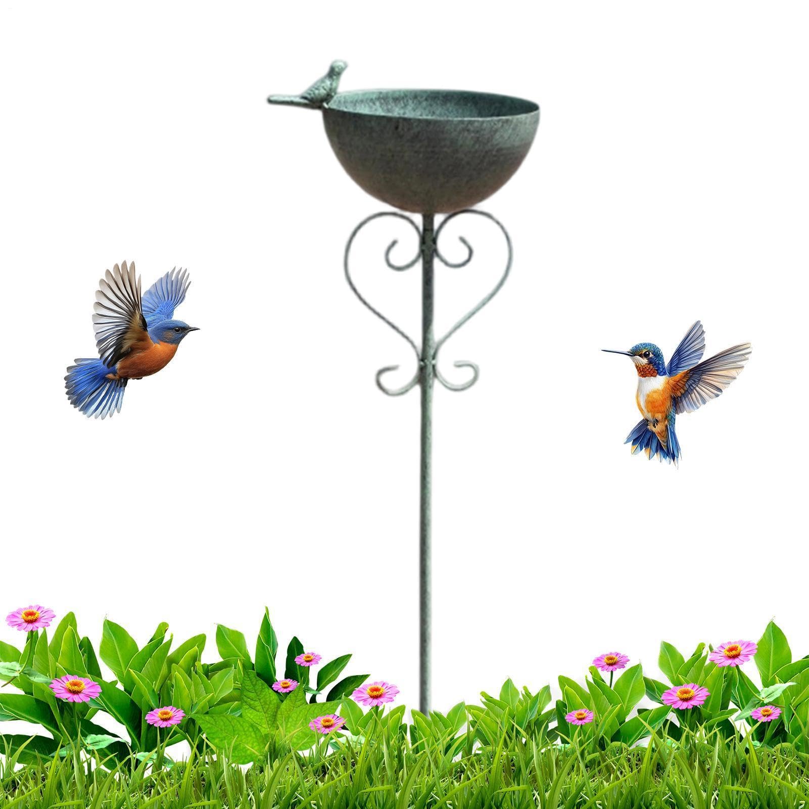 Baños para pájaros exterior pajarera loros pinza hierro inoxidable cuenco jardín