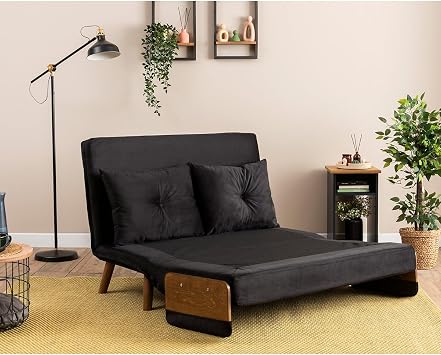 Pafu Cosmo Double Folding Bed Sofa - Soho Black