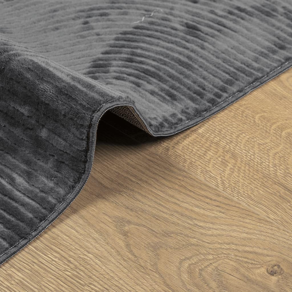 vidaXL vloerkleed handgemaakt met donkergrijze rand 240 cm jute
