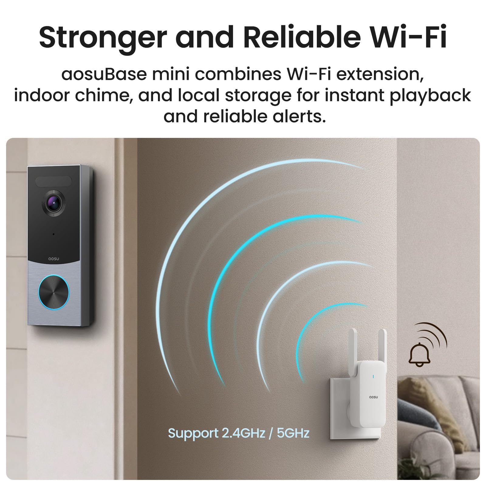 Doorbell Camera Wireless Outdoor, aosu 5MP Ultra HD, 3D Motion