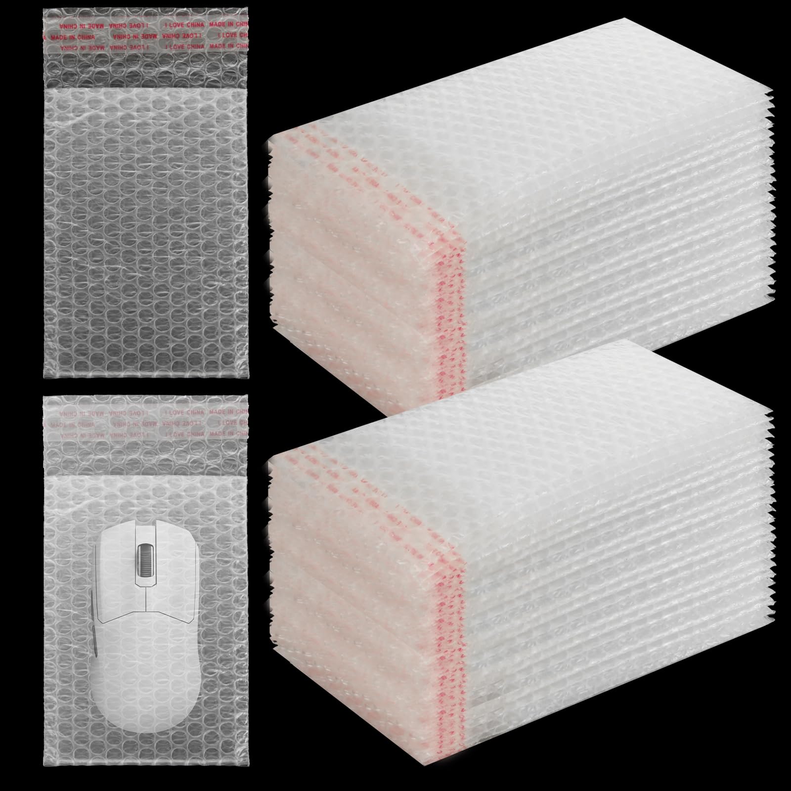DAJAVE Luftpolsterbeutel, 10,2 x 15,2 cm, transparent, doppelwandige Luftpolstertasche, Polsterung, Verpackungsbeutel für kleine Unternehmen, Umzug, Versandaufbewahrung, 300 Stück