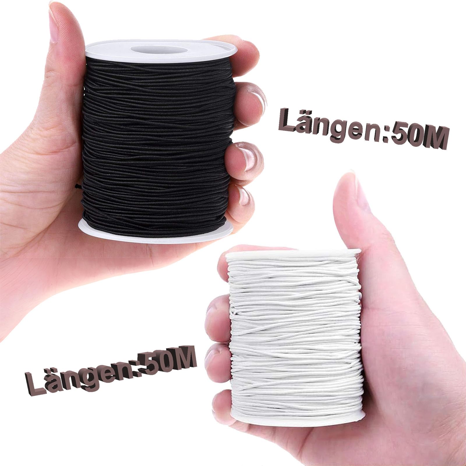 Cordoncino Elastico 1mm X 100m Nero - Per Braccialetti, Gioielli Fai Da Te E Perline - Foto 8