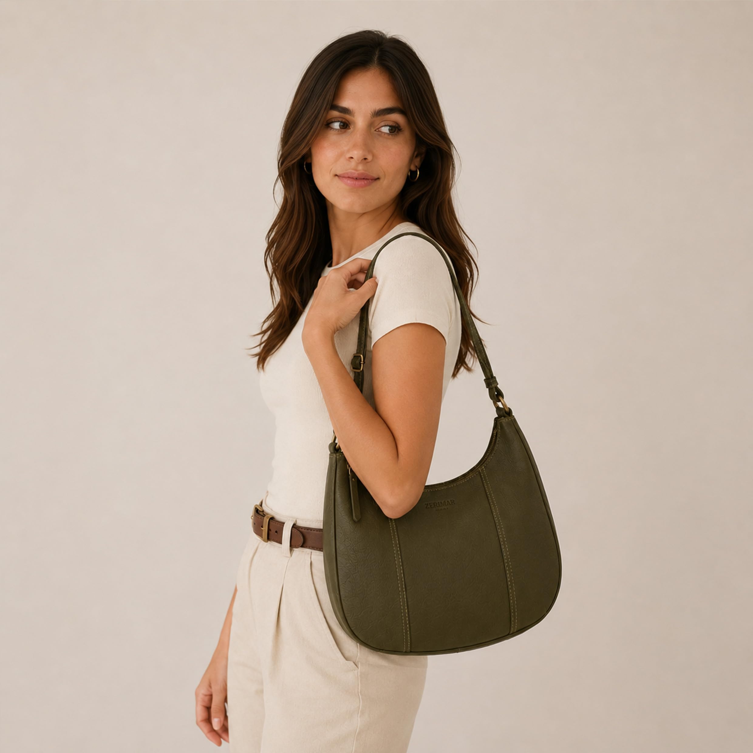 Zerimar | Bolso cuero autentico para mujer estilo casual | Mujer bolso piel natural con múltiples compartimentos | Ideal para uso diario