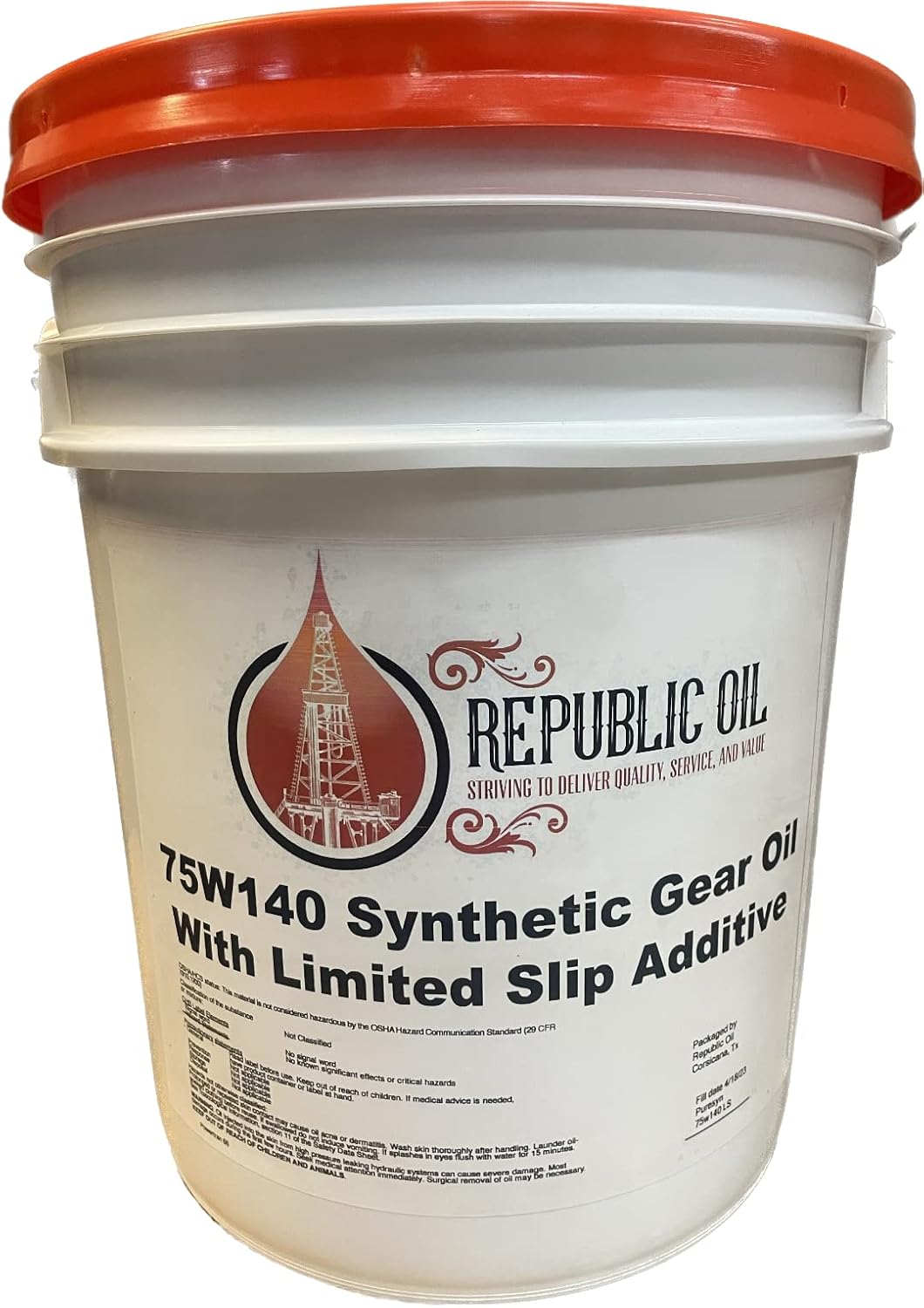 Republic Oil 75w140 Full Synthetic Extreme Pressure Gear Oil w/limited slip GL5 5