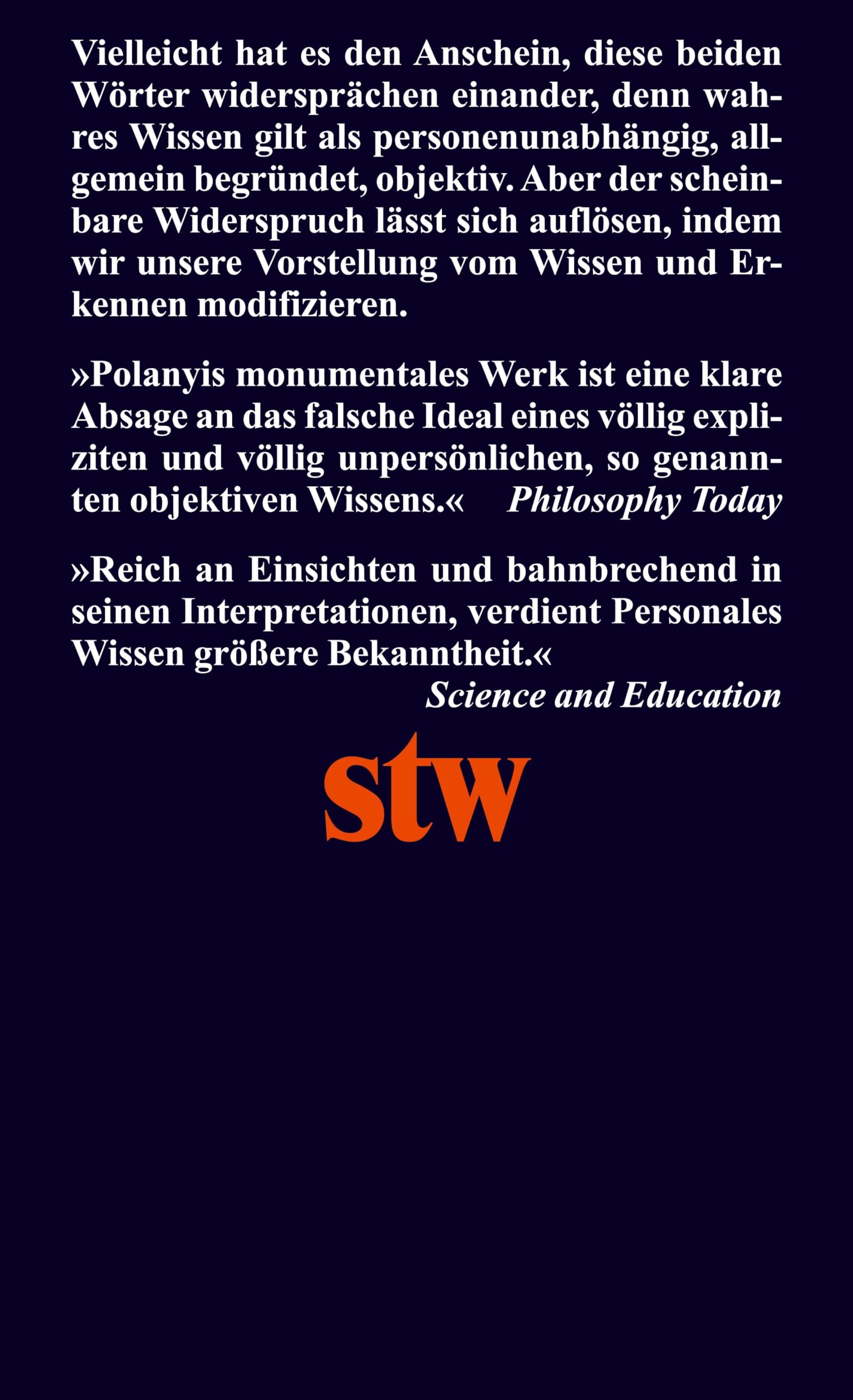 Personales Wissen: Auf dem Weg zu einer postkritischen Philosophie (suhrkamp taschenbuch wissenschaft)