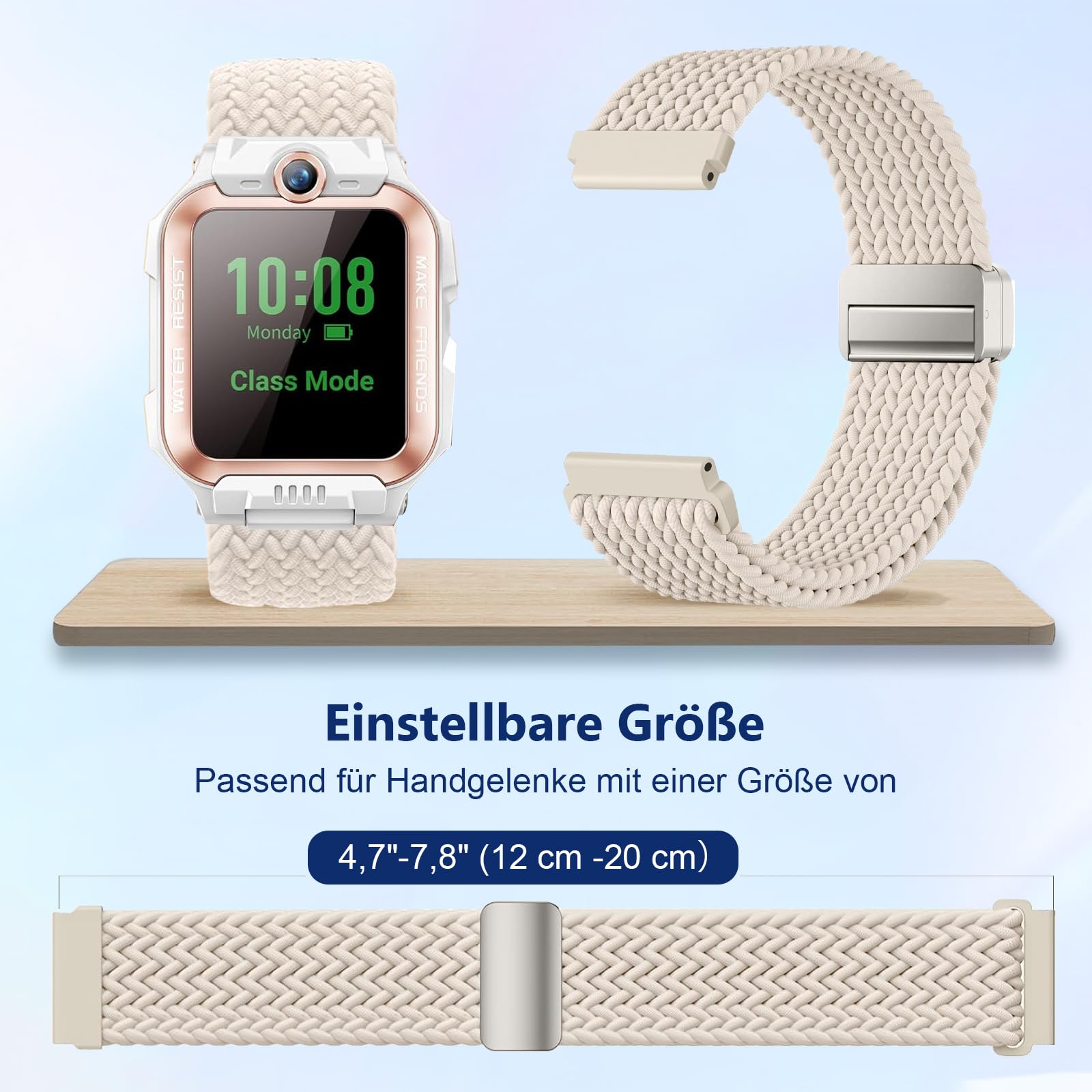3 Sztuki Dziecko Paski Kompatybilny z Z7/Z6/Z1 Watch Phone, Tkactwo Nylon IMO O Smartwatch Z7/Z6/Z1 Paski Zamienne Zapięcie Magnetyczne Armband dla Chłopięce i Dziewczęce