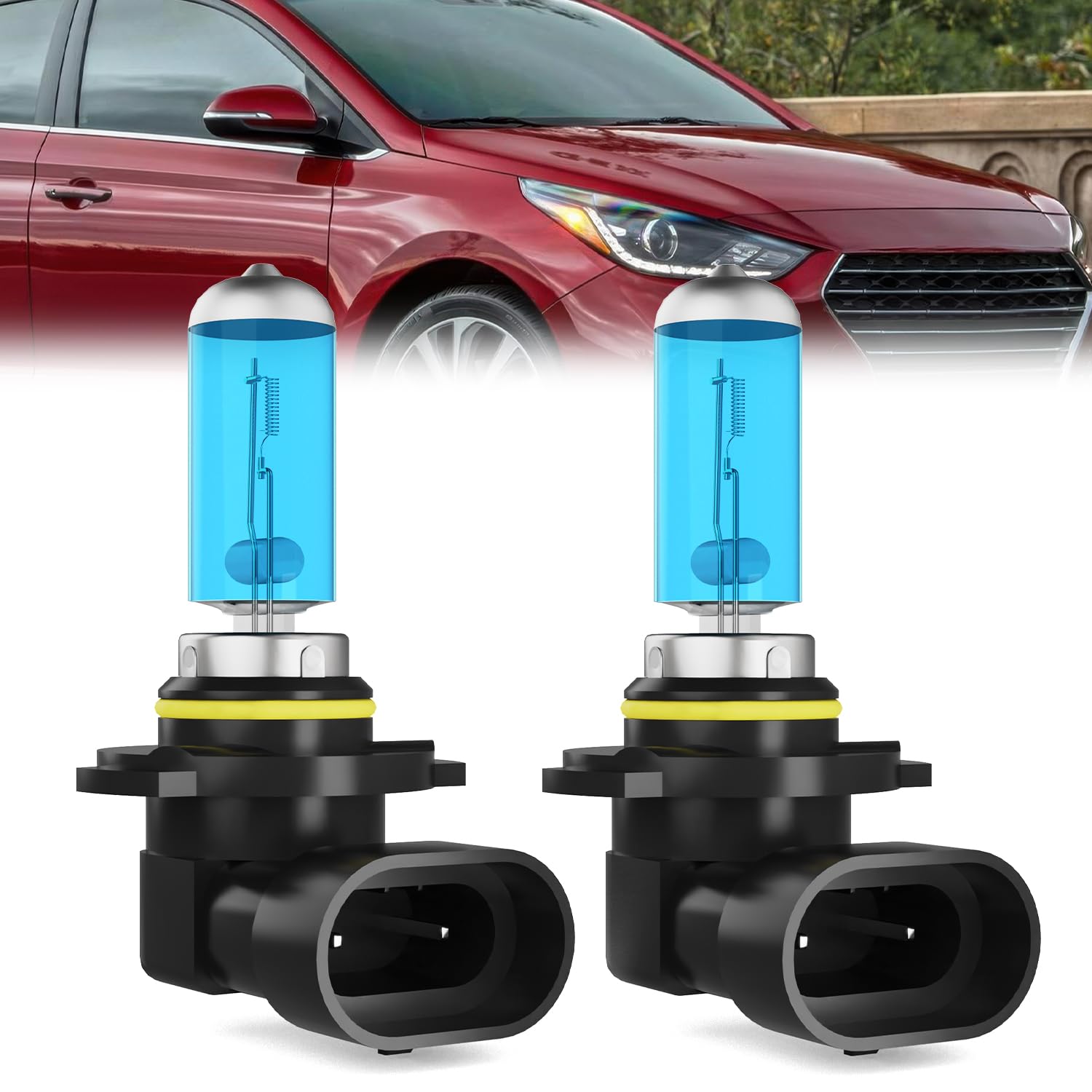Fog Light Bulbs Fit For Hyundai Accent 2018-2022, 9006 Fog Lights Halogen Bulb, 6000K White Light, Plug and Play, Pack of 2
