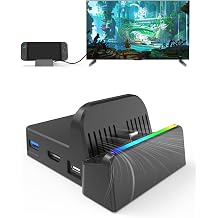 Portable TV Dock Station Compatible with Switch 2, Switch 2 Docking Station with 4K@60Hz HDMl OutputType C/USB Replacement for NS Dock Official [No Charger&Cable]