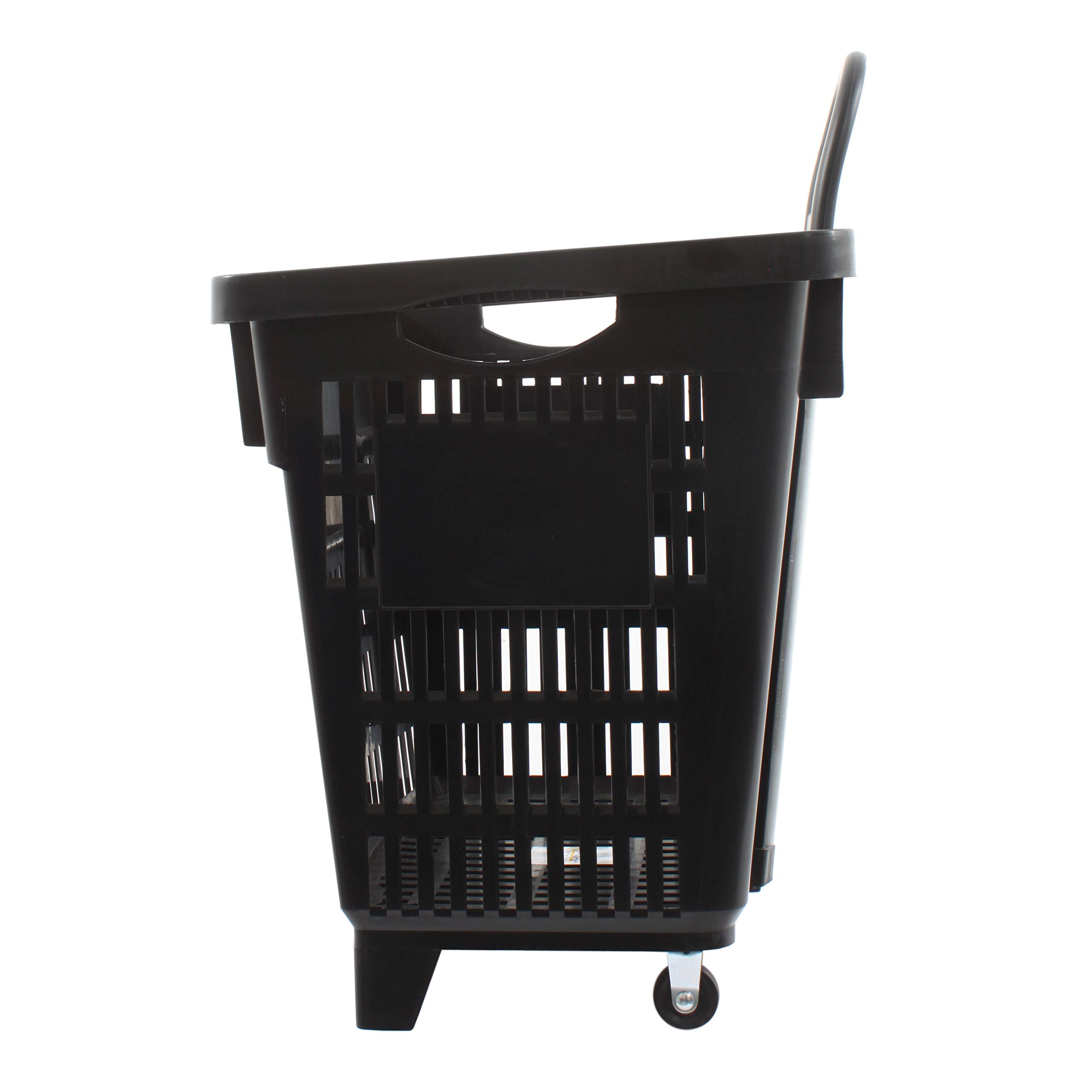 Carrito de Compra 55 litros con Ruedas de plástico ABS, Cesta de la Compra transportable en Color Negro