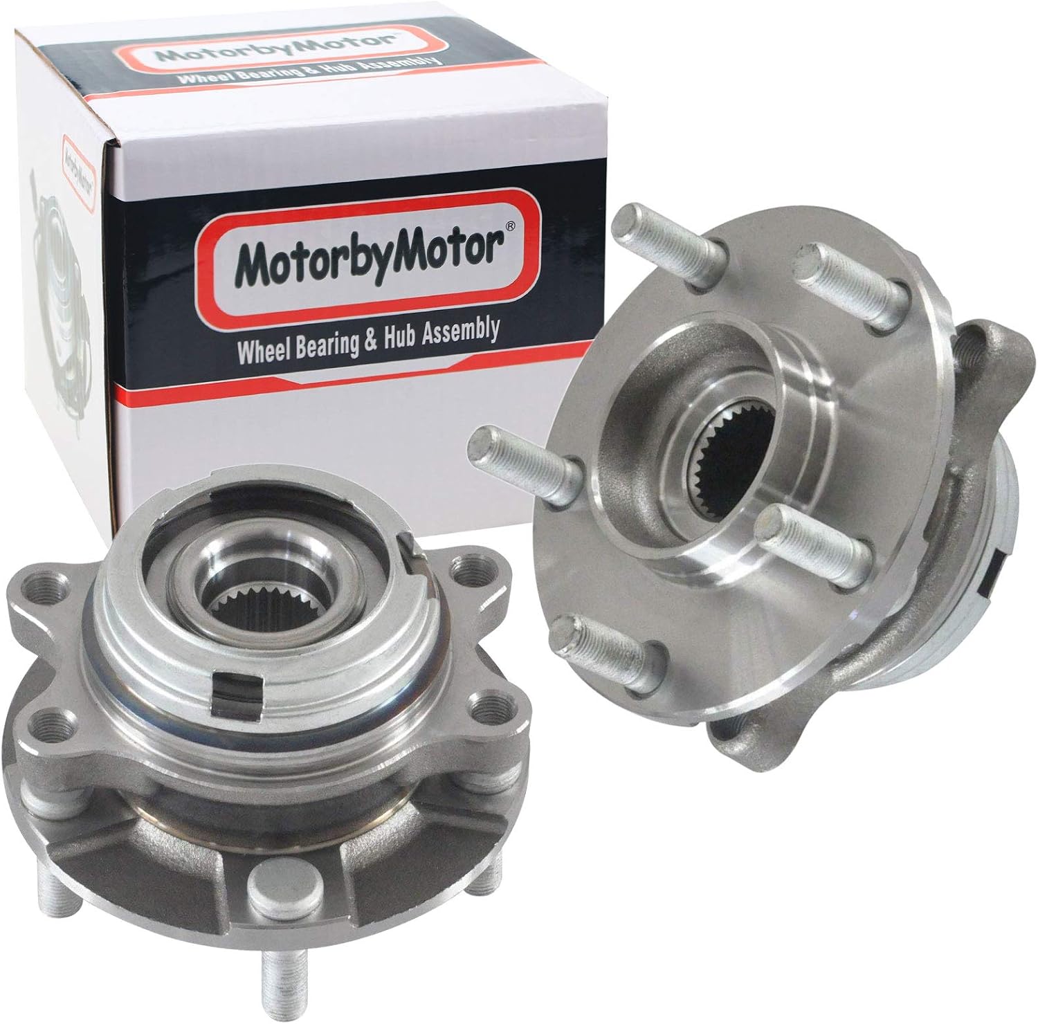 MotorbyMotor 513310 Front Wheel Bearing Hub Assembly Fits for 2003-2007 Nissan Murano, 2004-2009 Nissan Quest Wheel Hub Bearing Assembly 5 Lug Bolts-2pc Set