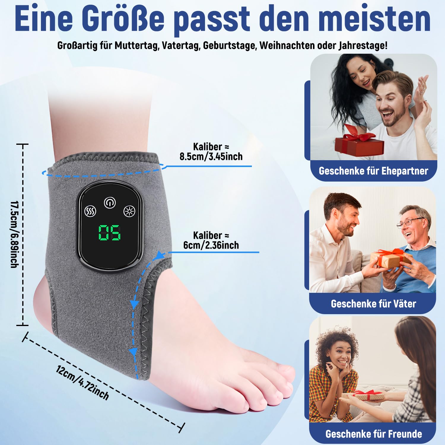 Fussmassagegerät,3-in-1 Fußmassagegerät Neuropathie mit Wärmetherapie und Vibration,Kabelloses Heating foot massager mit 3 Vibrationsmodi & 5 Wärmestufen für Fussmassagegerät Durchblutung (2PCS)