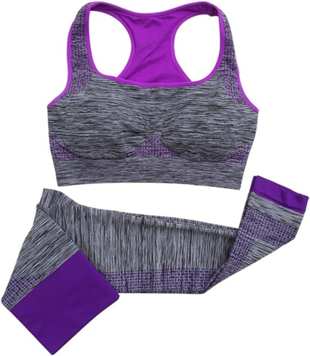 FABSELLER Women Yoga Sets Workout Bra Pants Set Fitness Gym Running Clothing Suits Racerback & Leggings Sportwear Exercise Outfits Yoga Sets