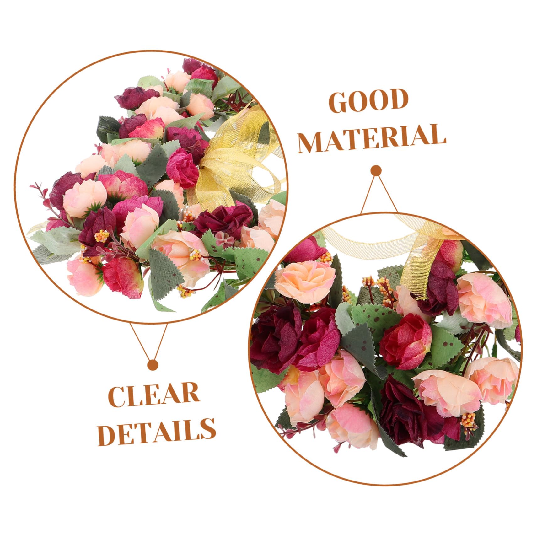 Zerodeko Guirnalda Floral en Forma de Corazón, Flores de Seda y Plástico, Reutilizable, Adecuado para Puerta Principal y Decoración de Boda Elegante