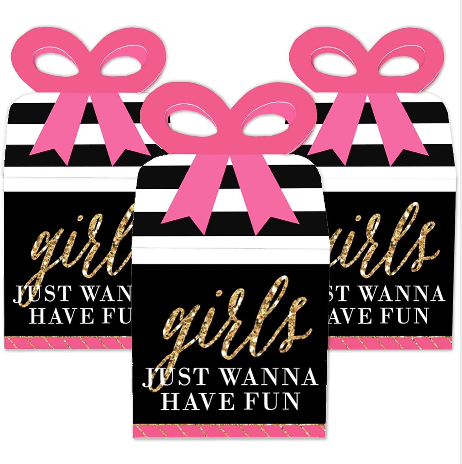 Girls Night Out - Bachelorette Favor Gift Boxes - Bow Boxes - Set of 12