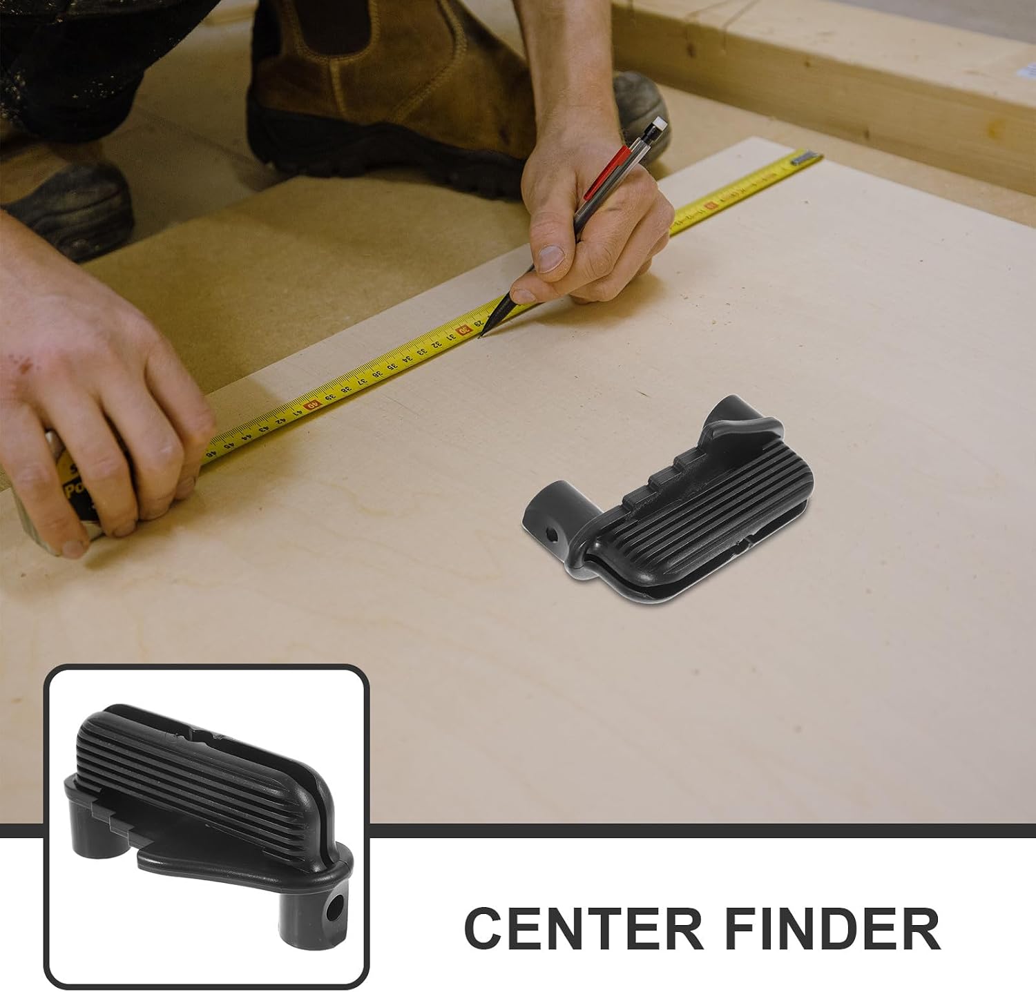 Wood Center Scriber Marking Tool with Center Finder Function Black Woodworking Line Gauge and Carpentry Measurement