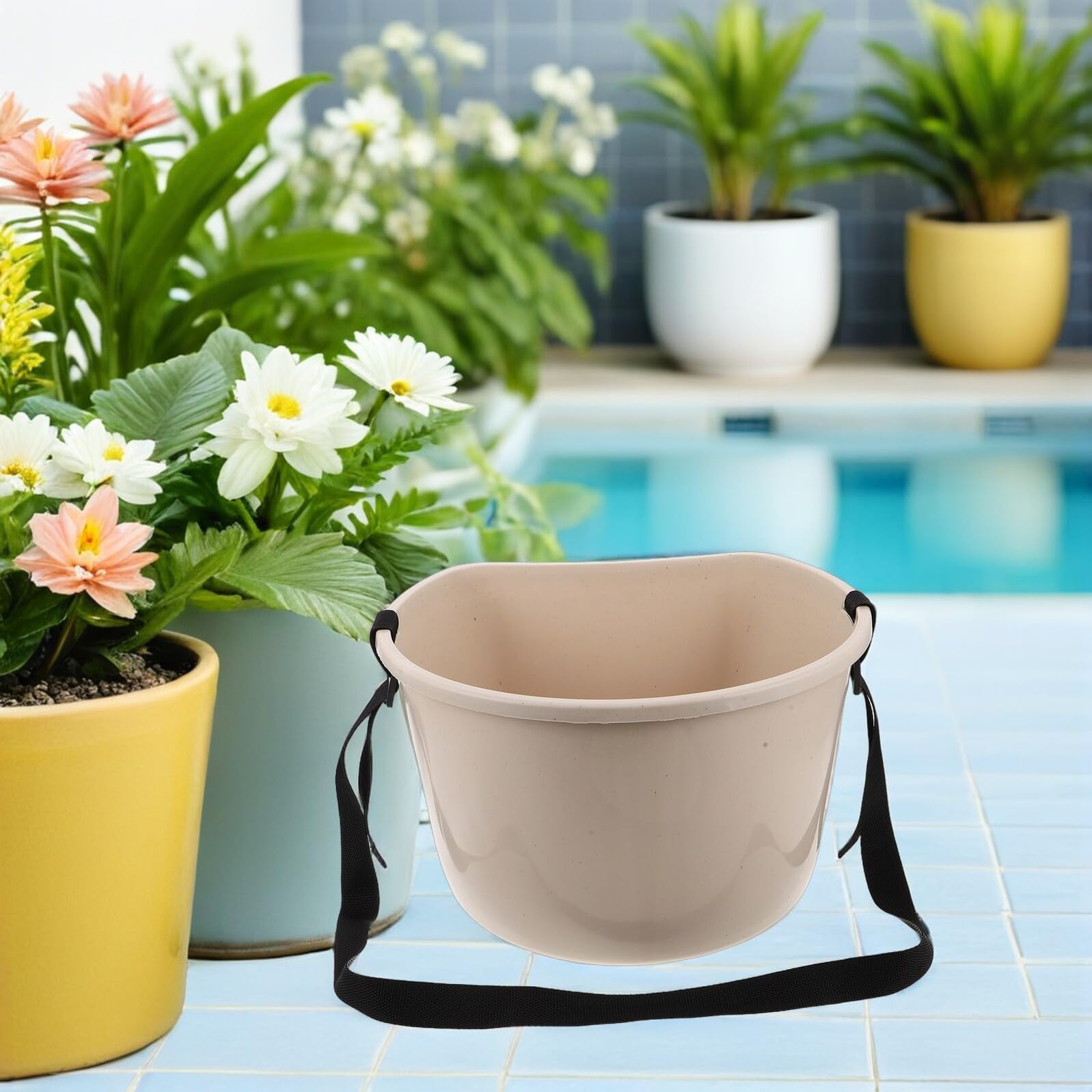 Abaodam Secchio per Raccolta Multifunzionale da Giardino 2 Pezzi con Tracolla, Secchio Piccolo per Bacche e Frutta, Resistente e Portatile per Attività Agricole e Raccolta Orto
