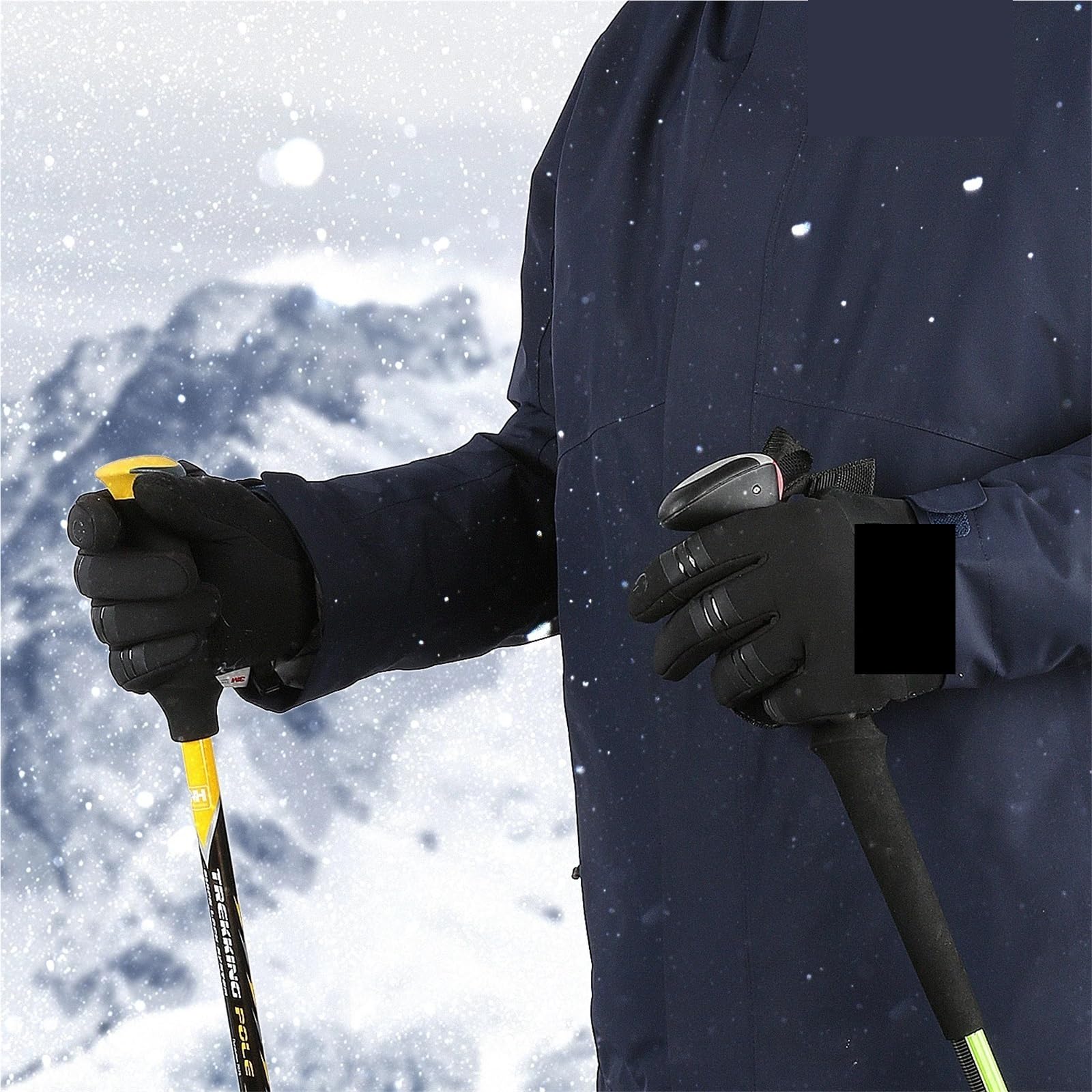 Gants d'escalade Gants d'escalade Gants de Moto d'hiver Scooter en Plein air Coupe-Vent Gants de Ski d'équitation Gants de vélo Chauds Noir Cyclisme pour Escalade(S)