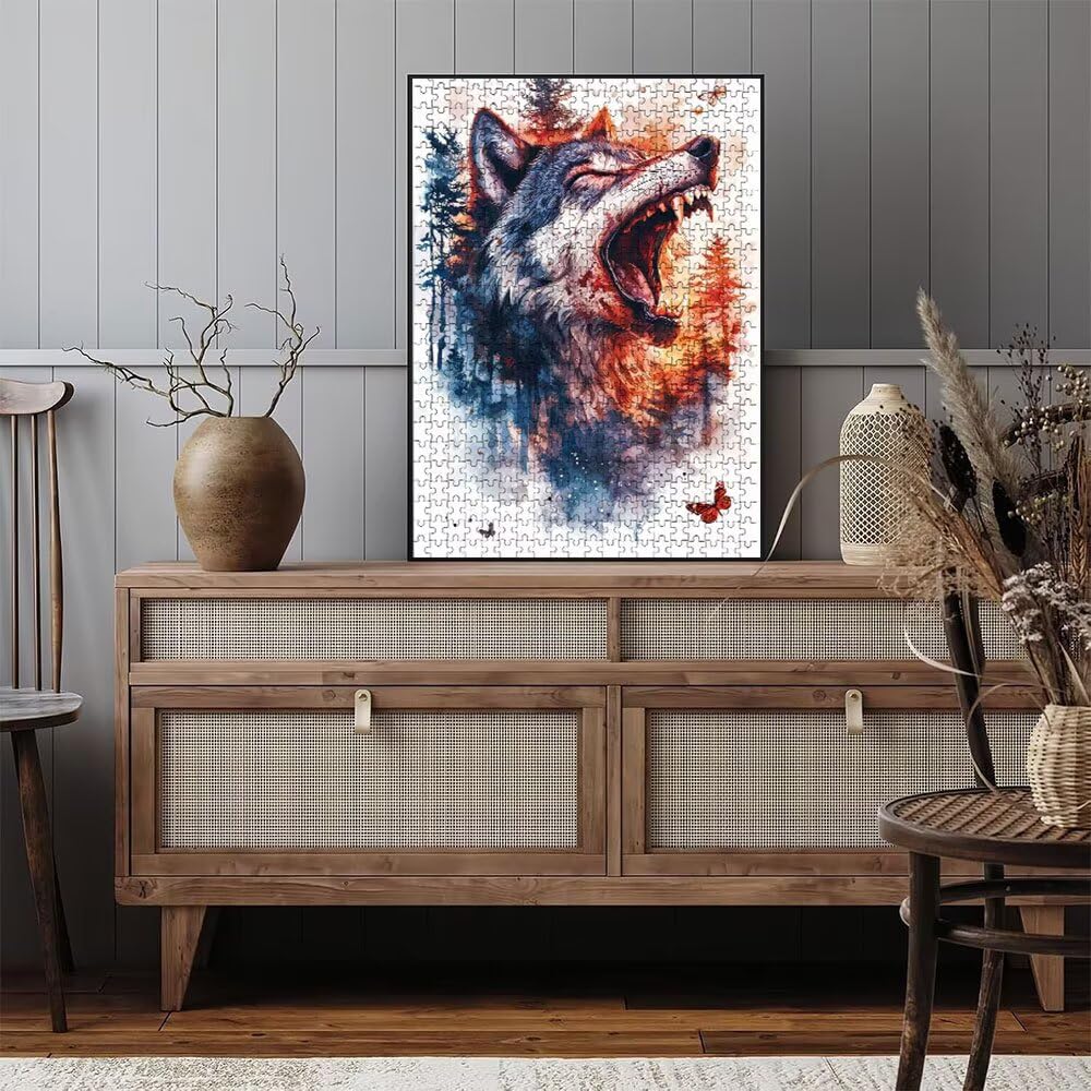 Puzzle 4000 Pezzi, Lupo Feroce 3D Puzzle per Adulti Impegnativo, Educa Puzzles Artistico, Divertente E Stimolante Puzzles Decorativo per La Famiglia, Regalo e Decorazione Pareti DX0YL6-971