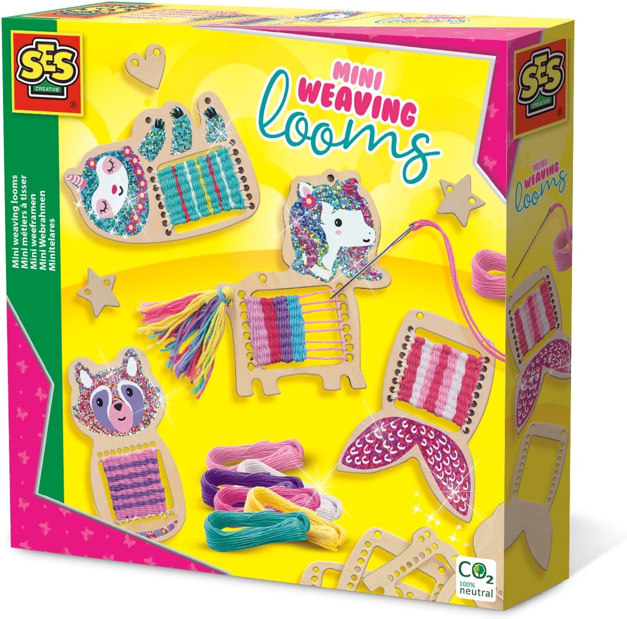 Webrahmen Für Kinder 29x19cm - Webstuhl Set Mit Bunter Wolle Ab 4-12 Jahre