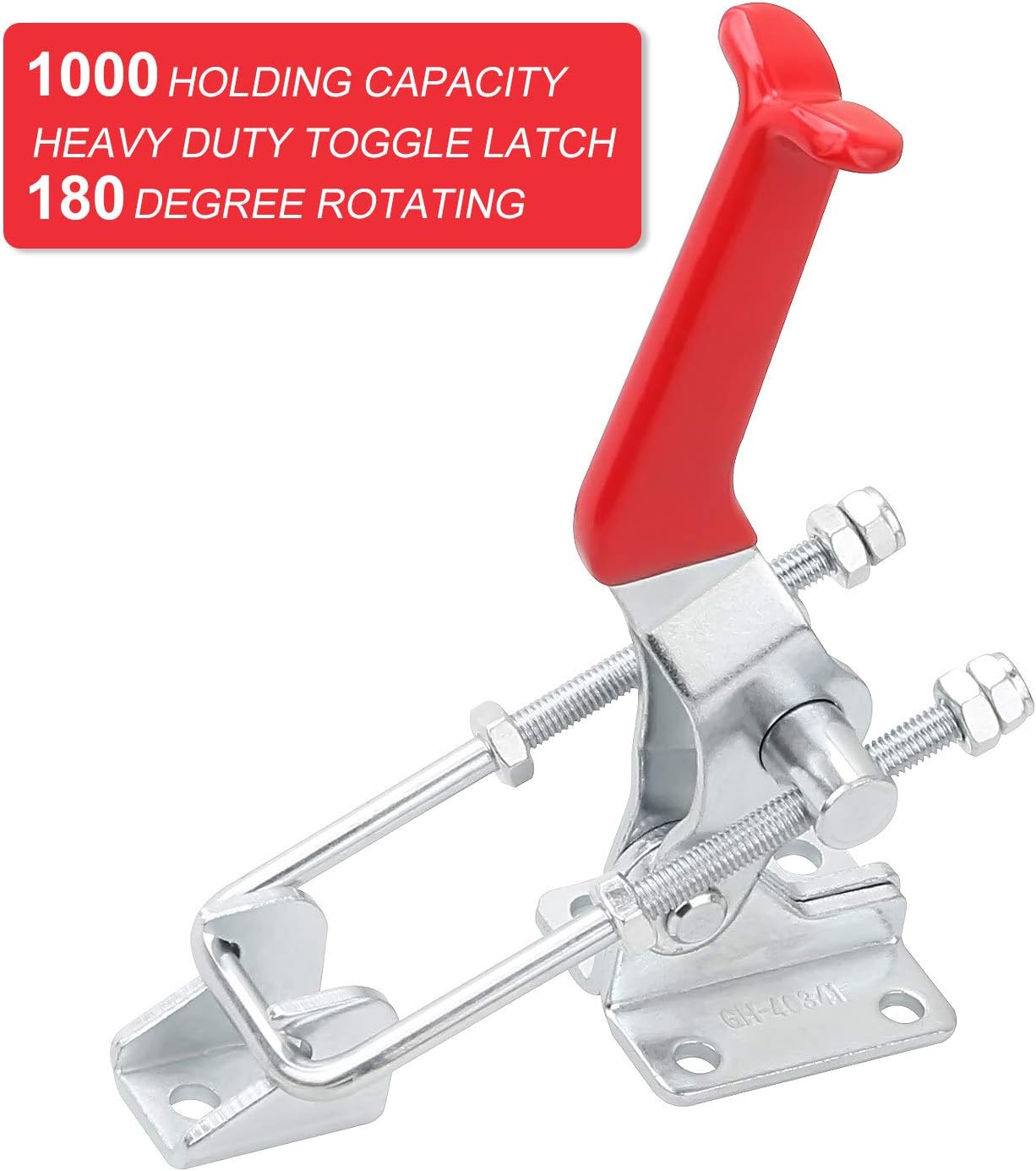 2Pack Adjustable Toggle Clamp 1000Lbs Capacity, Heavy Duty U-Bolt Door Latch, Door Latch-Action Clamp, Quick Release Toggle Latch for Smoker, Jeep Bumper and Tire Swing, Metal Tire Carrier Latch