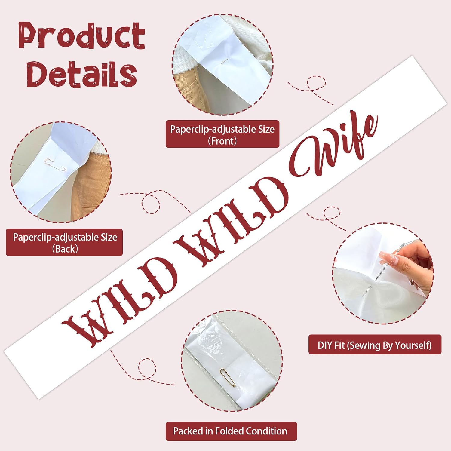 Wild Wild Wife Bachelorette Sash Western Cowgirl Bachelorette Party Decorations Wild West Bride to Be Sash for Last Rodeo Bridal Shower Wedding Decors Party Supplies Favors Photo Booth Props