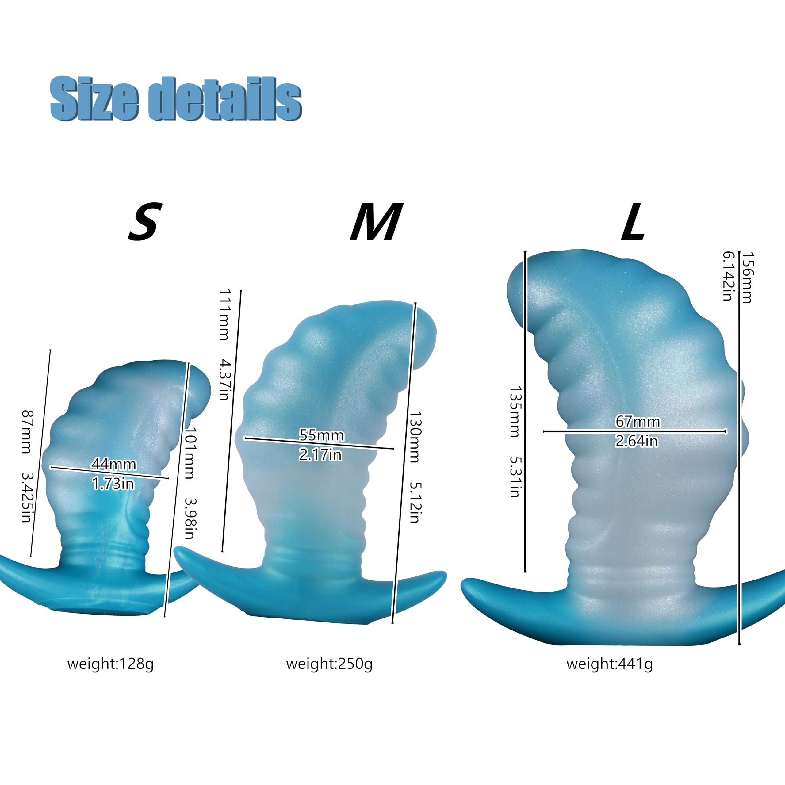 5.12" Large Butt Plug Mango Shape Anal Sex Toy, Huge Butt Plug Prostate Plug Big Silicone Butt Plug Trainer, Anal Plug Wearable Soft Long Anal Dilator for Beginner Advanced Men Women Couple Gay(Purple: L