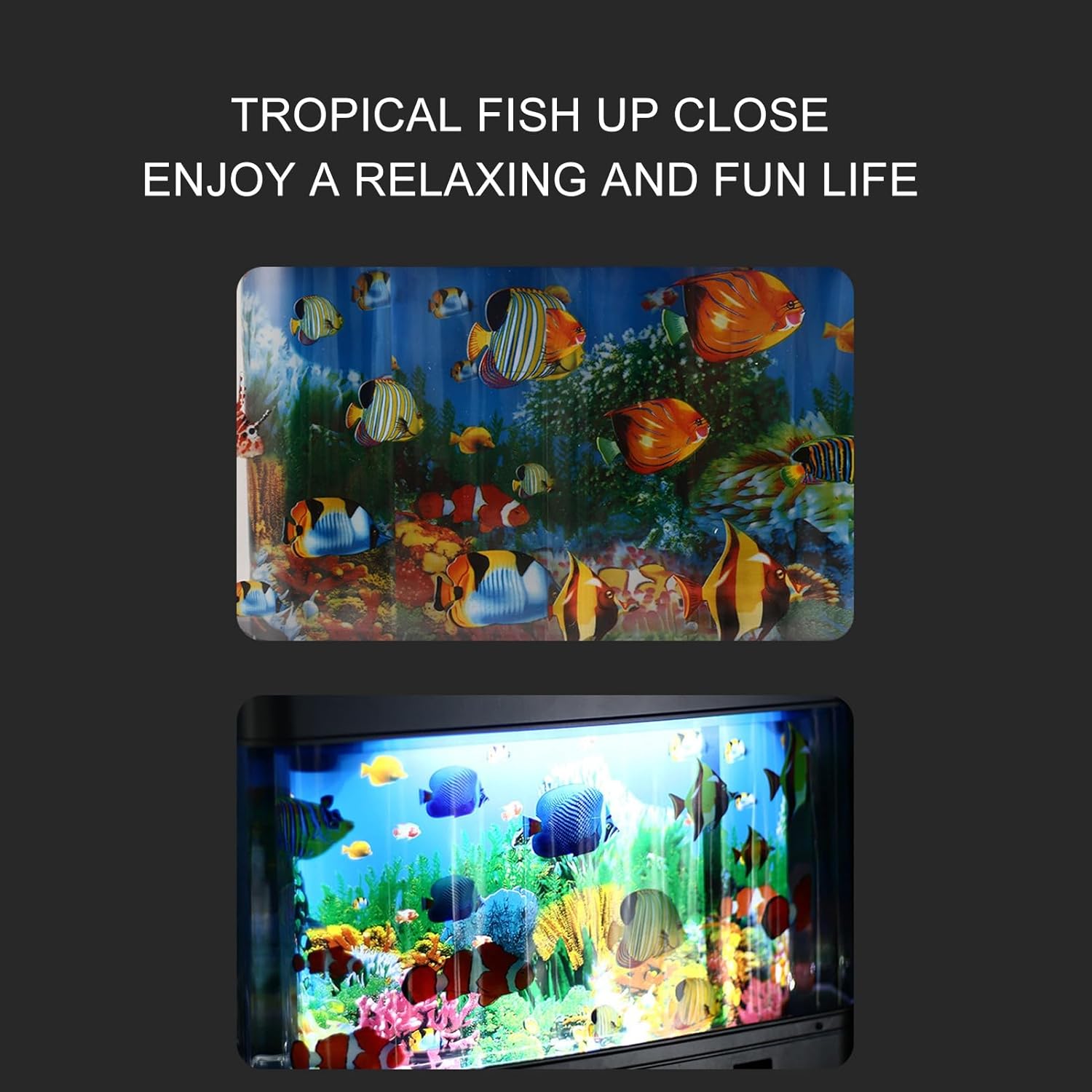 Fockety LED Simulated Ornamental Fish Lamp, Artificial Aquarium Miniature Light LED Light, Fake Aquarium Decorative Lamp for Home Office Children Room (US)