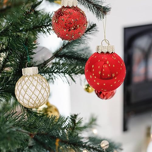 Miniatura 6 de 25 bolas de Navidad de 2.36 pulgadas, inastillables, color café, dorado, adornos colgantes para árbol de Navidad