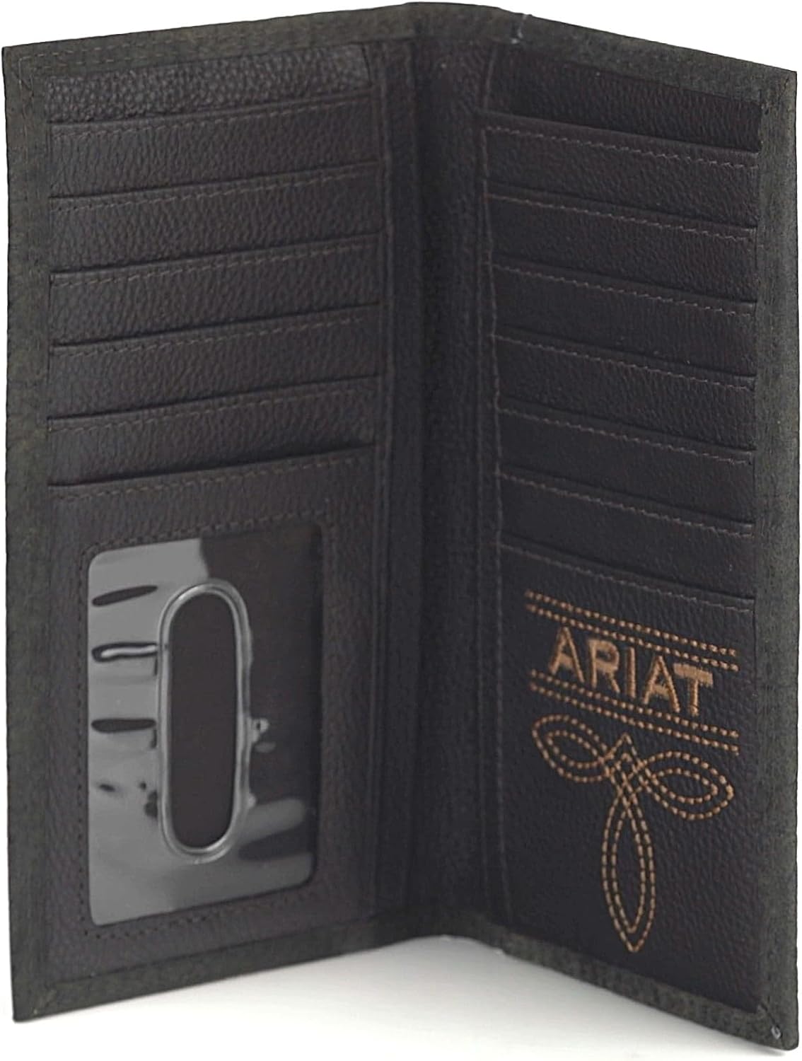 ARIAT Western Wallet Mens Rodeo Slim Embroidered Logo Black A3556201