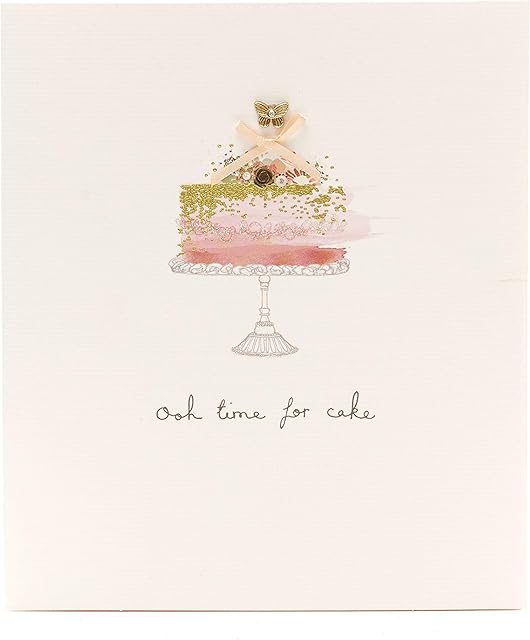 UK Greetings Birthday Card for Her/Female/Friend with Envelope - Pretty Cake Design