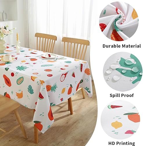 Miniatura 3 de SASTYBALE Mantel rectangular para exteriores, mantel de frutas tropicales, a prueba de derrames y resistente a las manchas, fundas de mesa lavables