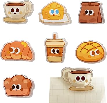 7 Packs Cute Chip Clips, Funny Bag Clips, Kitchen Snack and Food Storage, Small Bag Clip, Acrylic Air Tight Sealing Sealer Food