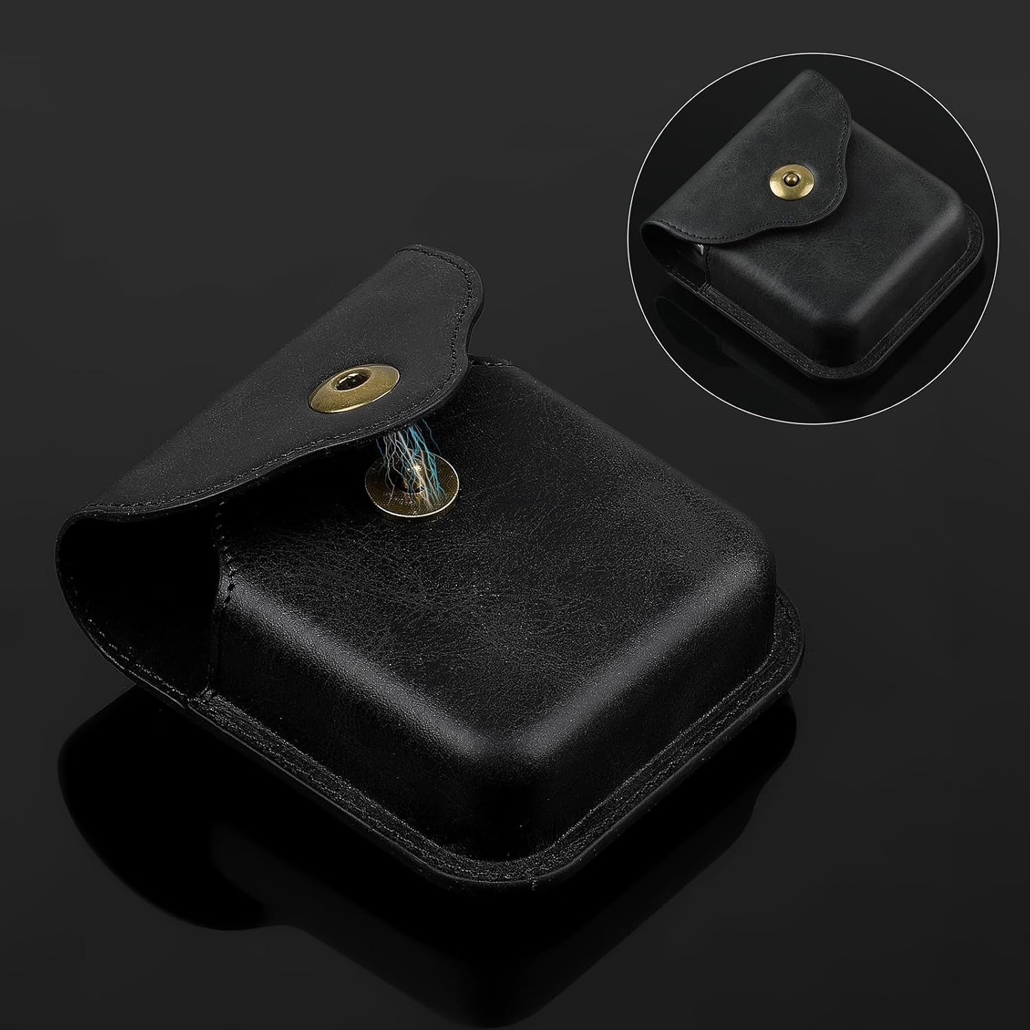 Phone Holster for Samsung Galaxy Z Flip7 Z Flip6 Flip5 Flip4 Flip3, Flip Phone Specific Protective Leather Holster for Motorola RAZR 2025/2024 Case, Cellphone Belt Clip Holster Carrying Pouch(Black) - Image 5