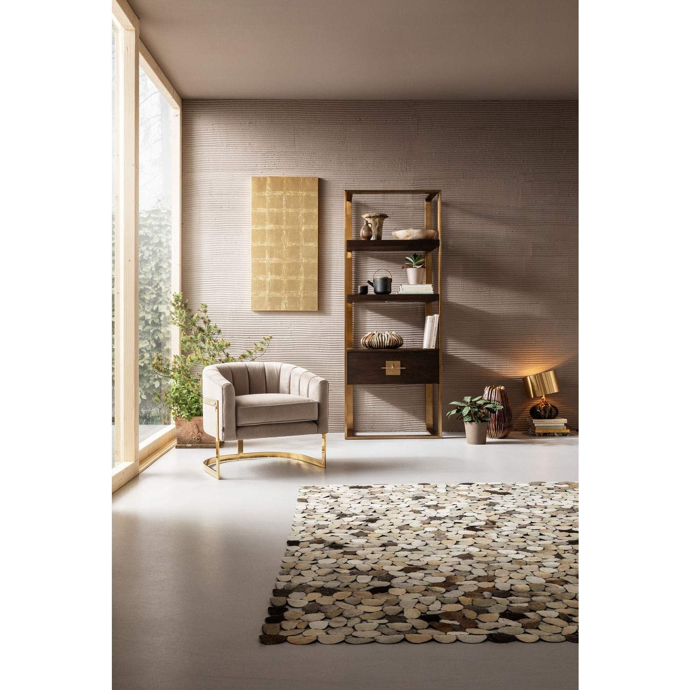 Kare Design Tischleuchte Mamo Deluxe, Braun/Gold, 41x30x30 cm, Tischlampe, Schreibtischlampe, Nachttischlampe, Edel, Leuchtmittel nicht inklusive, Wohnzimmer