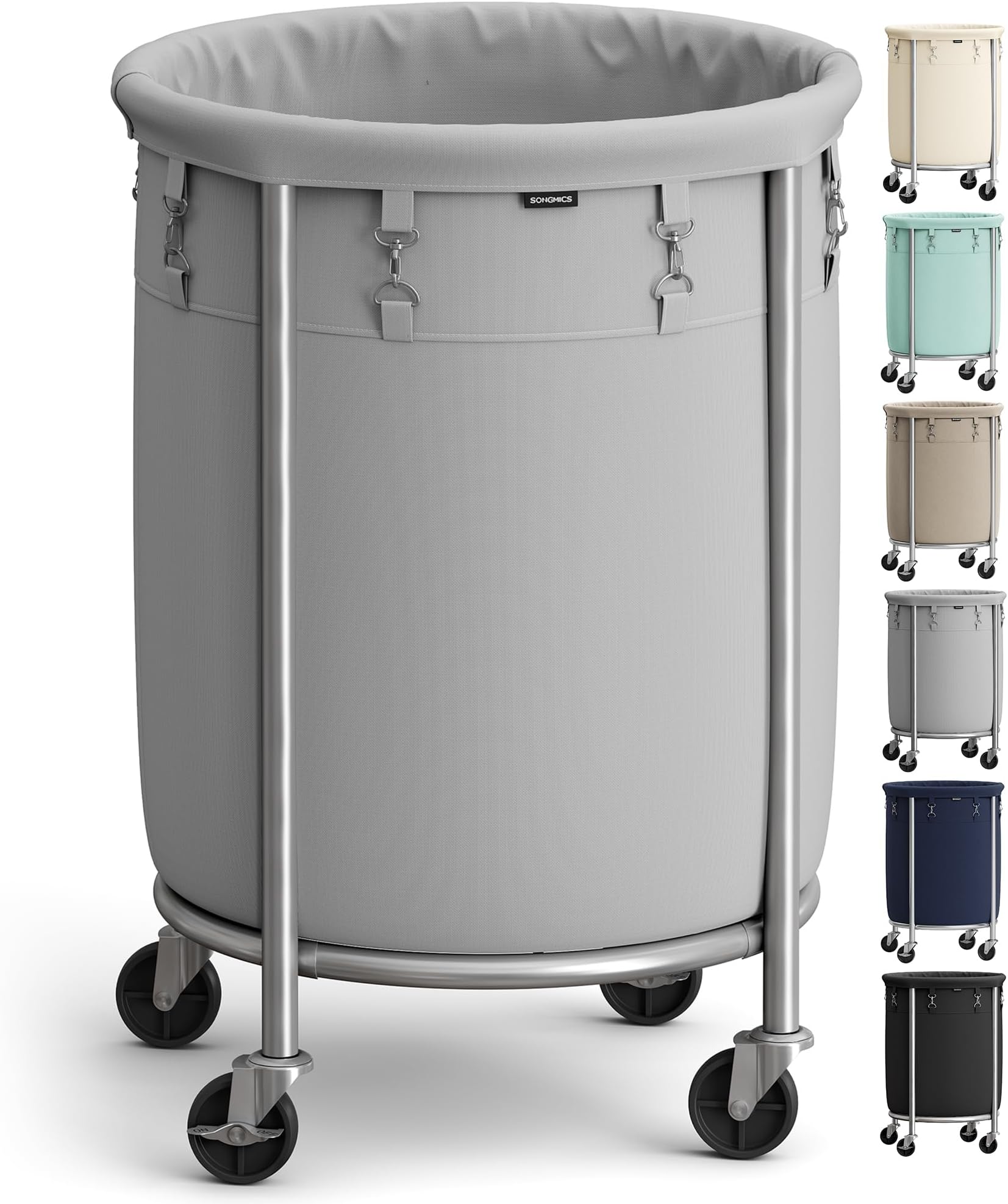 Songmics 29 Gallon 110 L Laundry Basket With Wheels Rolling ...