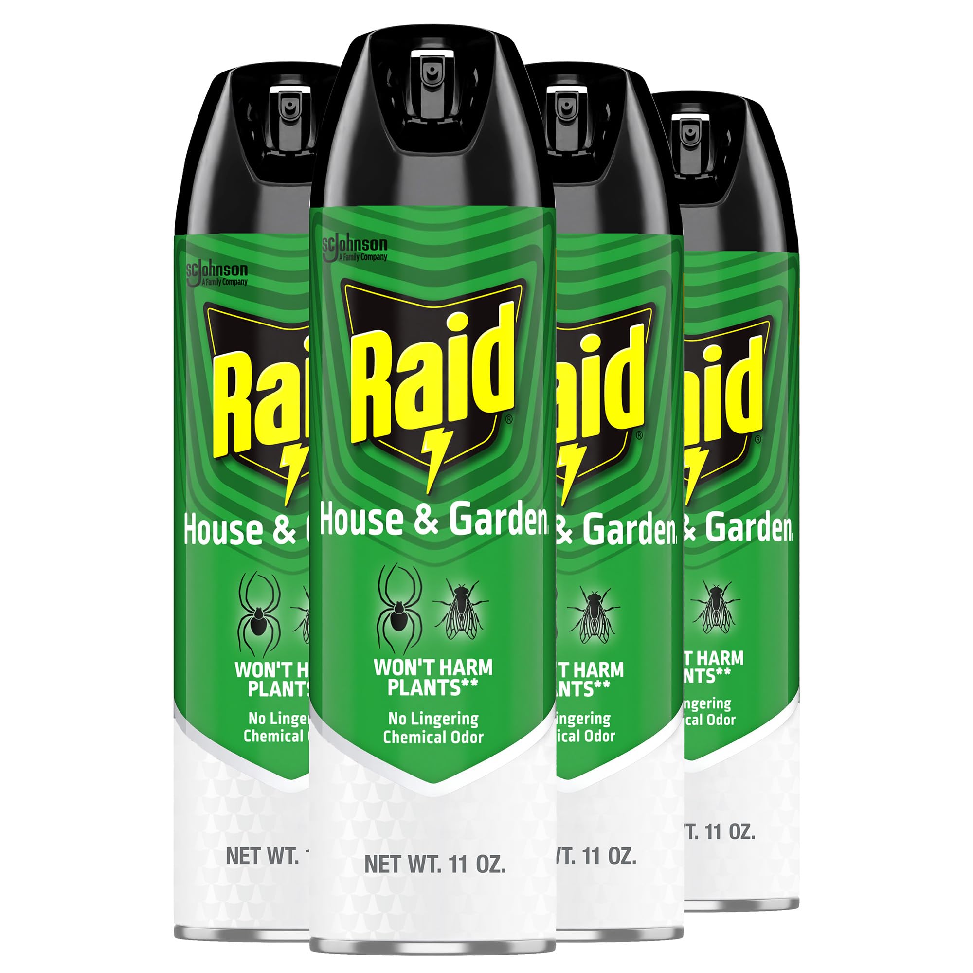 Raid House and Garden Aerosol, 11 OZ Pack of 4